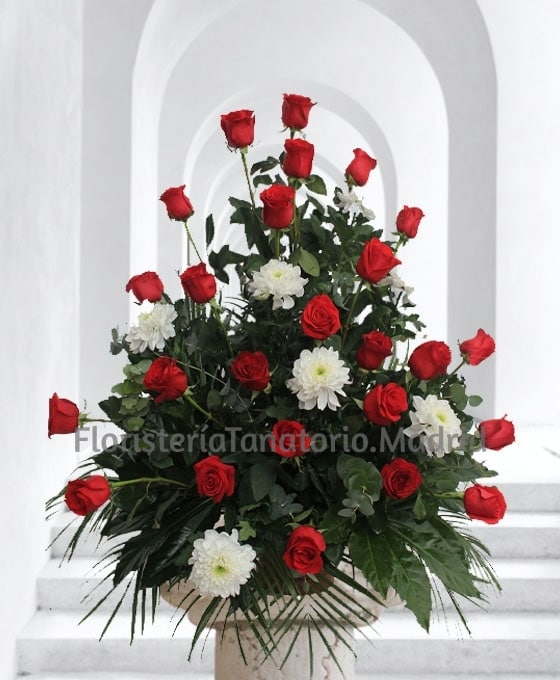 Flores Rojas y Blancas para funerales